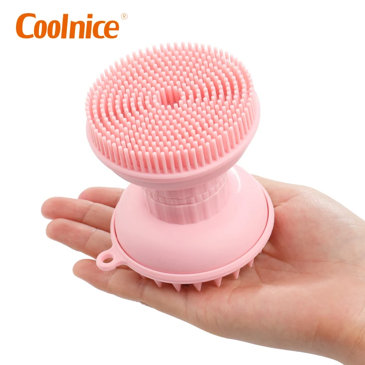  double sided facial cleansing brush silicone bath body with soap dispenser and