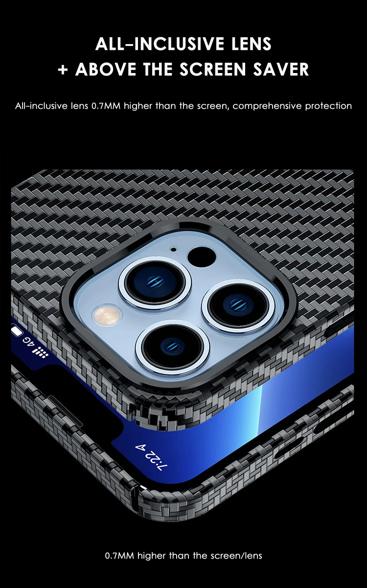 Magnetic Carbon Fiber Aramid Texture Slim Dry Hard PC Phone Cover Resin Carbon Fiber Phone Case For iPhone 12 13 14 15 Pro Max