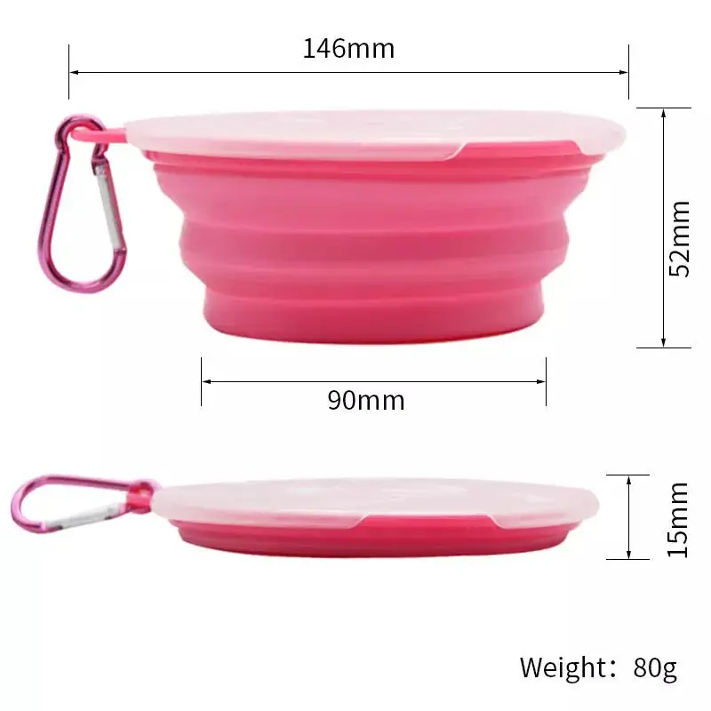 Wholesale Factory Manufacturer Collapsible Silicone Foldable Folding Portable Travel Pet Dog Bowl