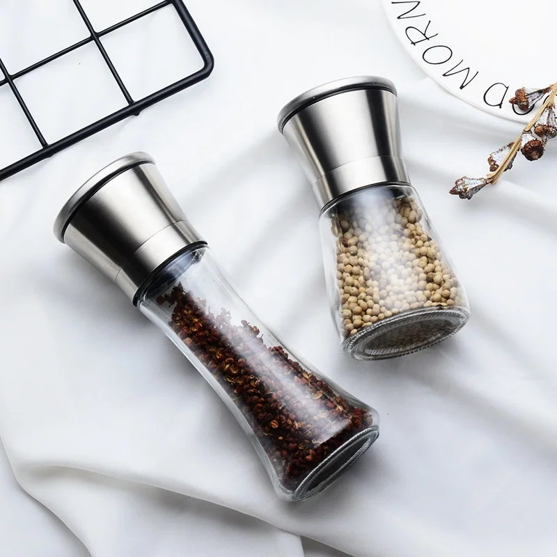 Glass Pepper Grinder Mill Stainless Steel Pepper Grinder