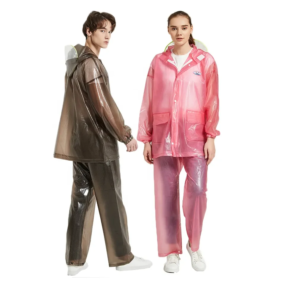 PVC clear rain coat on sale for adult Waterproofing rain ponchos for adults waterproof poncho raincoat