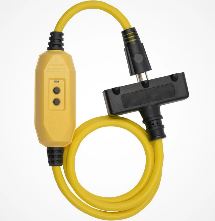 3 Foot In-line Style Self-Test Auto Reset Portable GFCI  Extension Cord 3 Prong Plug with 3-Outlet