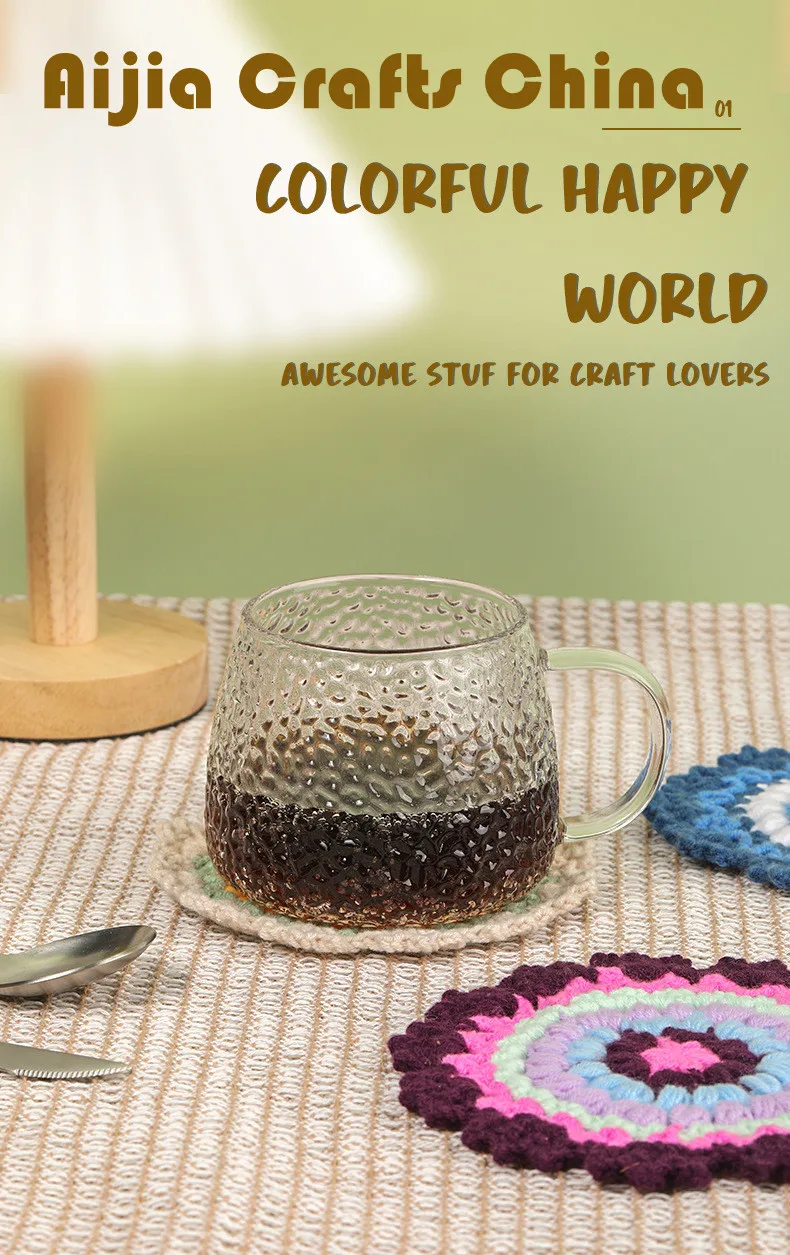 Crochet Kit for Beginners,Coasters Plant Pot Crochet Start Kit for Adults, Complete Knitting Crochet Supplies