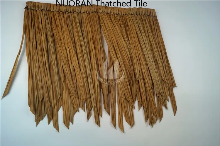 Long Life Span  competitive prices Environmentally friendly   plastic palm leave/polyethylene fake thatch roofing sheet