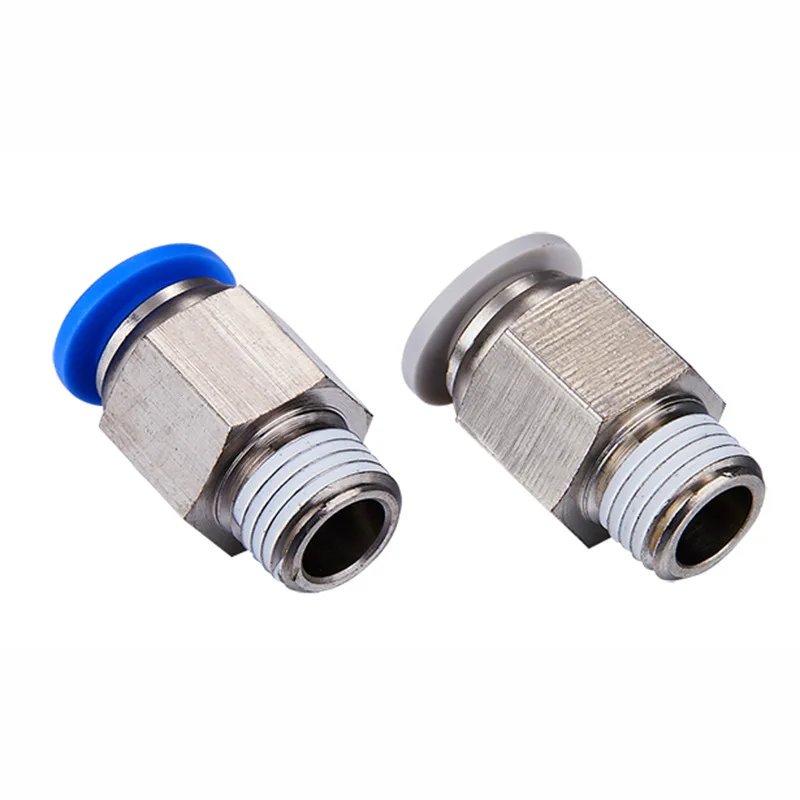 PC Quick Coupler Pneumatic Connector With Male Staight Thread Air Pipe Connector Quick Coupling Brake Fitting