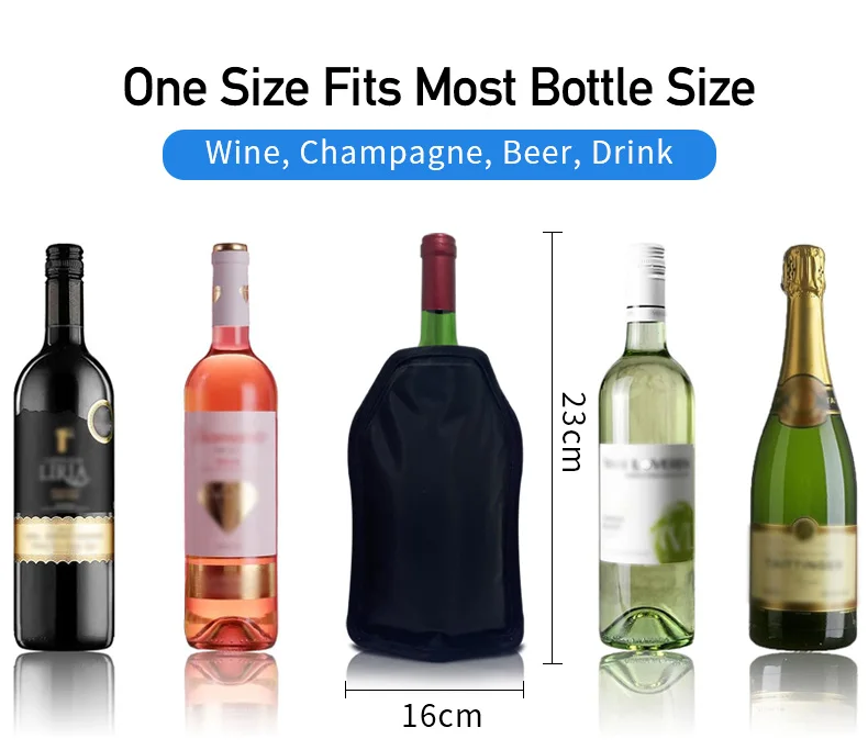 Wine Iced Bottle Bag Wrap Sleeve Fresh Keeping Gel Pack Neoprene Insulated Beer Bottle Holder Insulated Cooling Sleeve