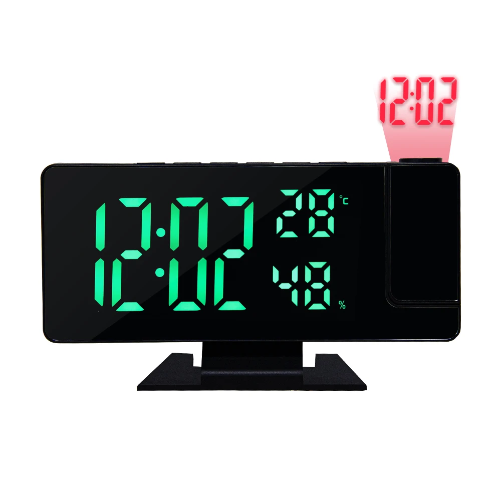 EMAF Thermometer Electronic Led Projector Alarm For Bedrooms   Chargers Projection Clock bathroom mirror with led lights