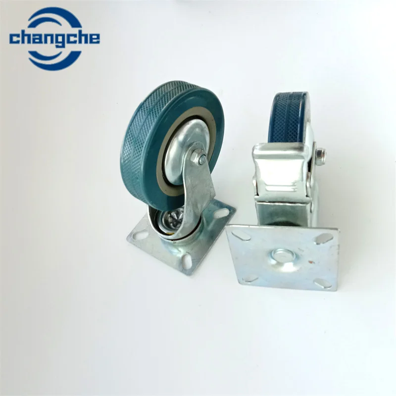 5 inch hot sale high quality  rubber swivel industrial caster medium duty cart wheel