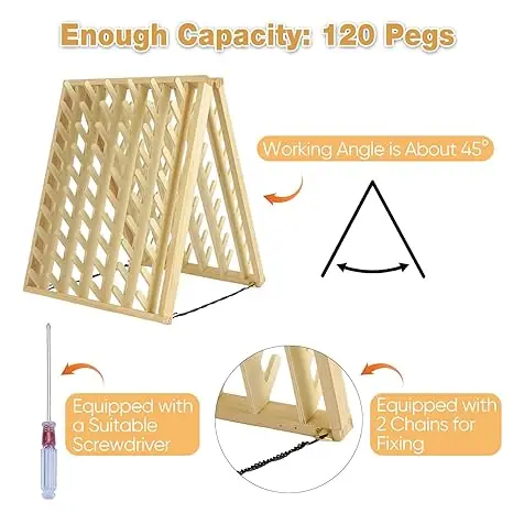 120-Spool Thread Foldable Wooden braiding hair rack Easel Display Stand Hairdressers 3 in 1 Hair Braiding Rack
