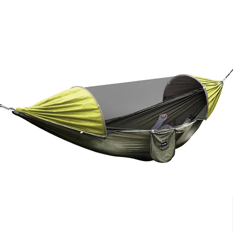 Portable Family Luxury Big Hammock Camping Ultralight Lightweight Nylon Tree Strap Parachute Hammock Mesh Hot Tent