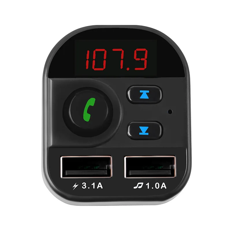 Wireless Handsfree Dual USB Port car phone charger FM Transmitter car MP3 Player blue tooth car kit