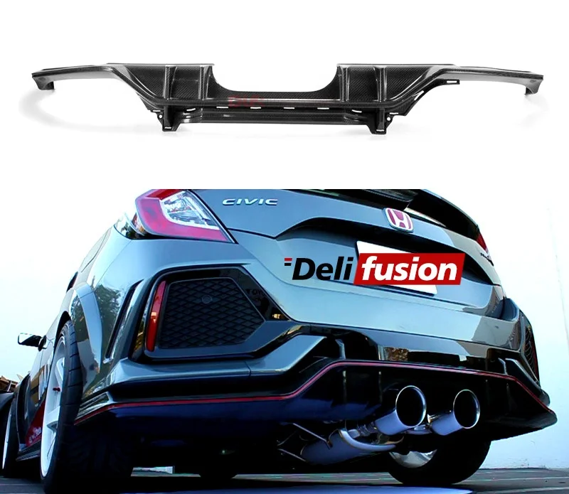 For Honda Civic Type-R FK8 17-19 OE Style High Quality Carbon Fiber Rear Bumper Body Parts Rear Lip (not for 20 models)
