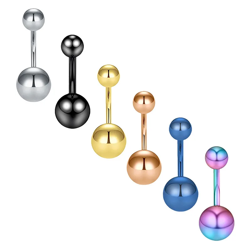 14 Gauge Internally Threaded Belly Button Rings Titanium Curved Barbell Belly Ring Eyebrow Rook Navel Piercing