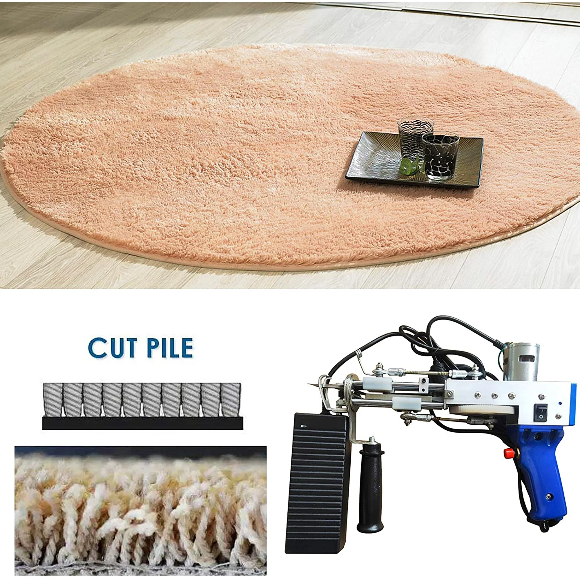 Household electric weaving machine AK-1 cut pile hand rug tufting gun for DIY carpet