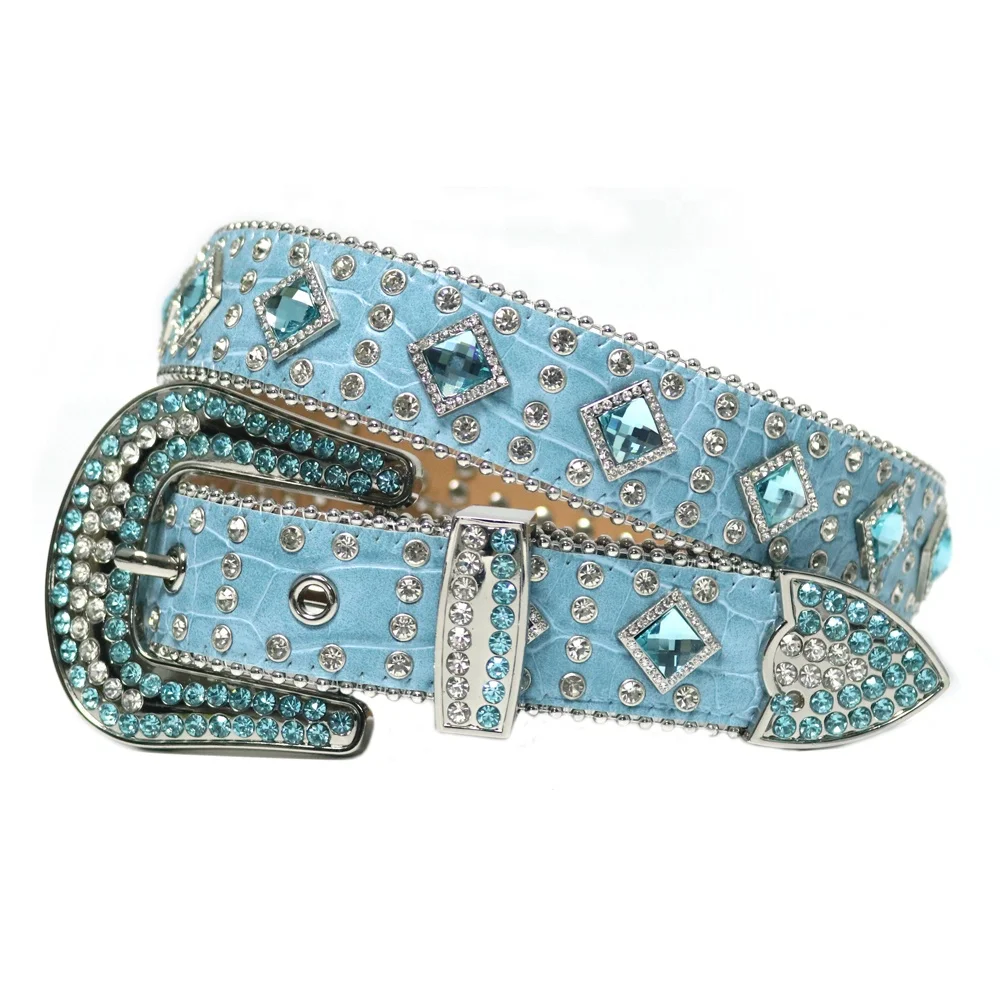 TENGMEI Sparkly Western Cowboy Black Rhinestone Concho Belts For Men Women Diamond Studded Crystal Belt Strap Vendor