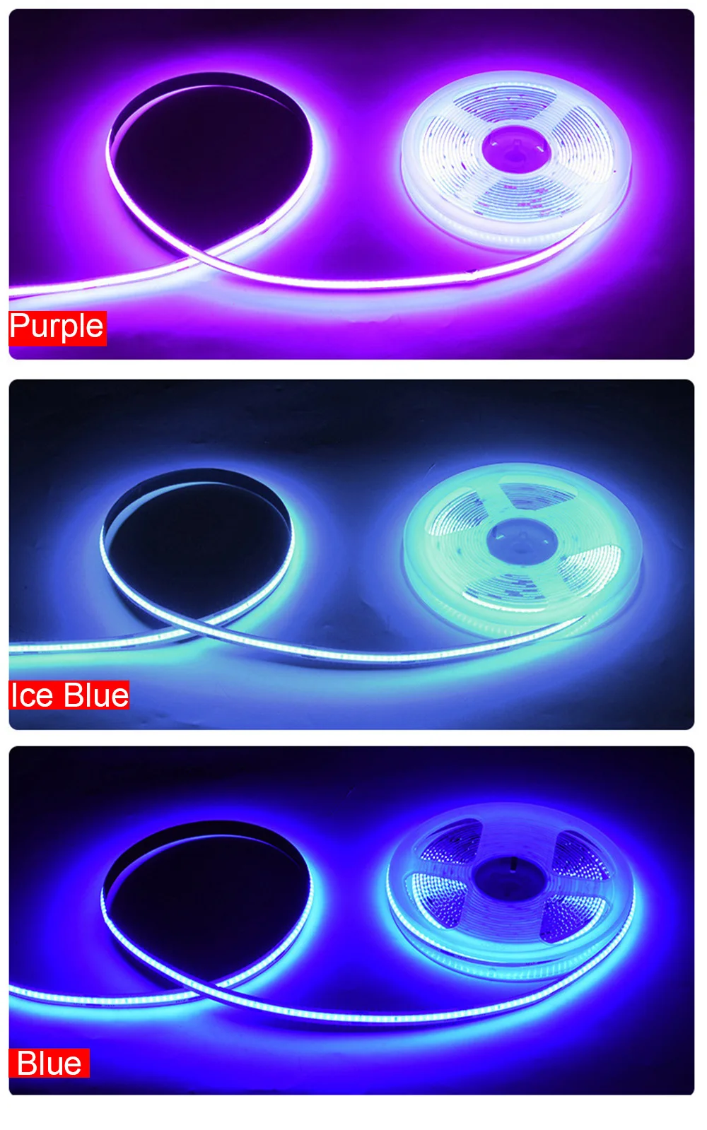 OEM ODM 220V 12V Decoration Led Smd 5050 2835 COB WW Rgb Remote Control Waterproof Led Strip Lights IP65 led band ruban light
