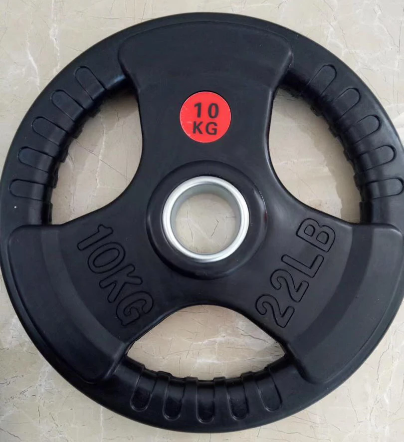 shandong gym equipment accessory black rubber plate weight plate
