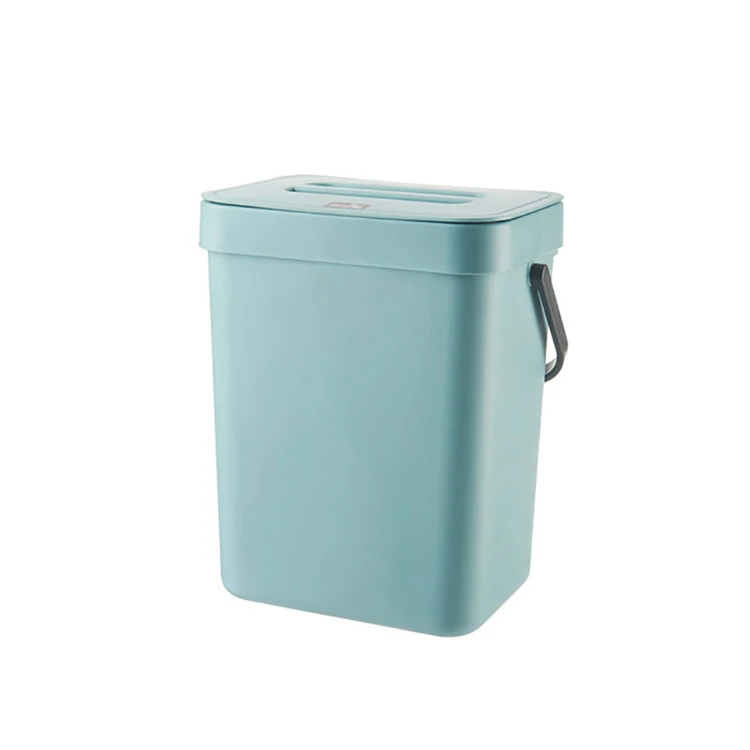 Custom LOGO Kitchen Punch-Free Wall-Mounted Trash Can Bathroom Dust Bin Creative Plastic Garbage Bin with Lid