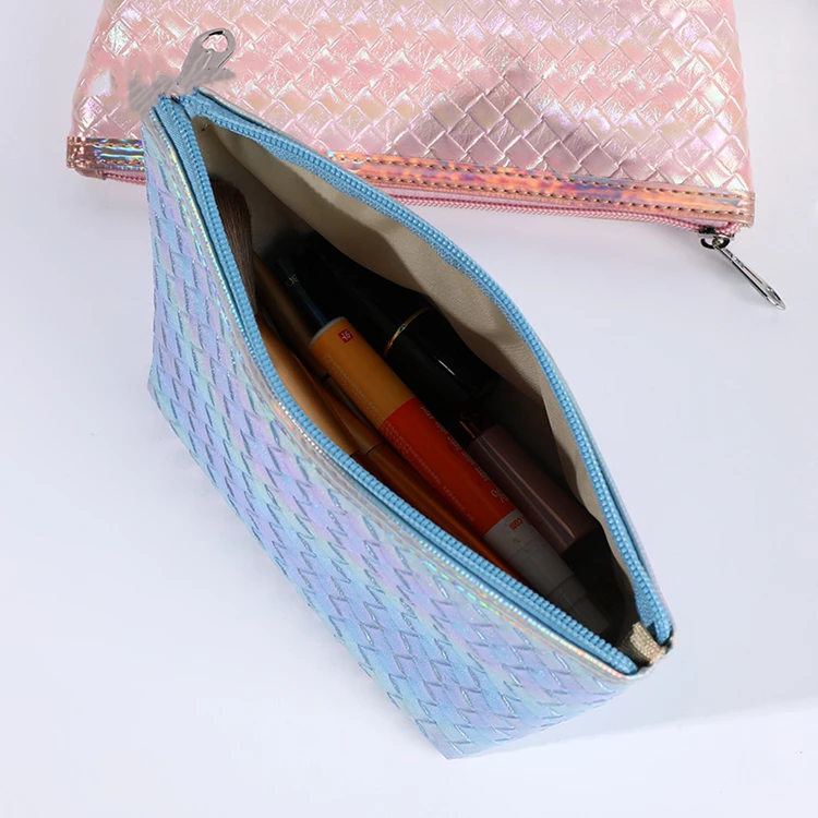 12inx53in Colorful Holographic Woven Plaid Embossed Faux Leather Rolls For Bags Handbags Wallet Notebook