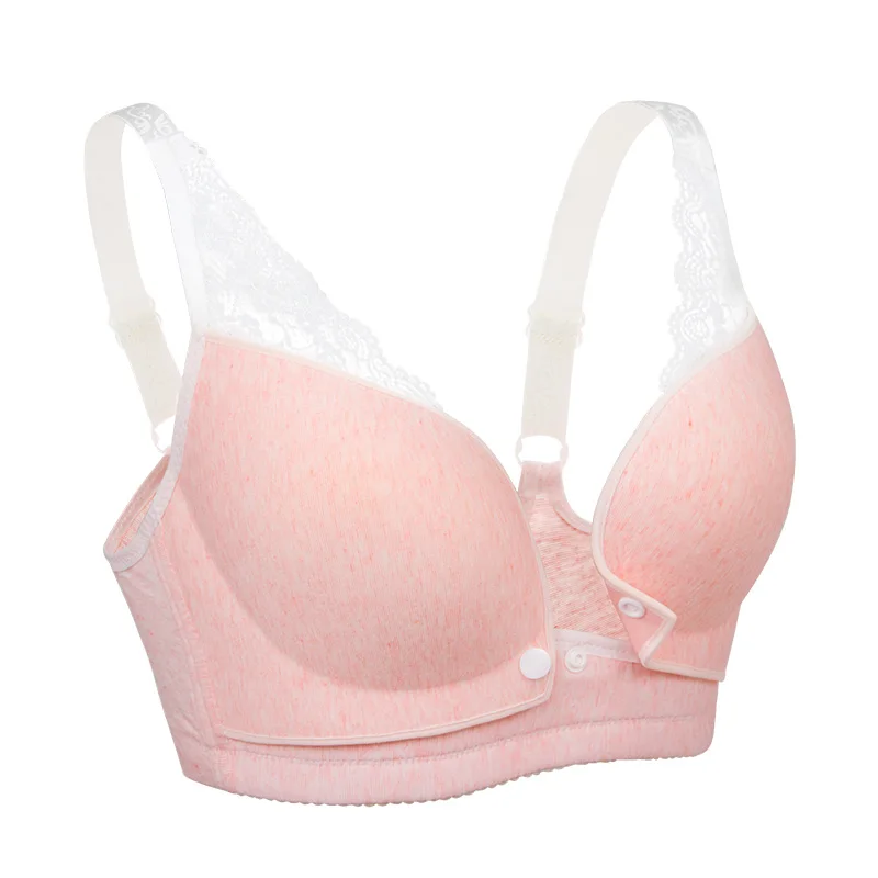 Бесшовный Бюстгальтер-Бралетт с полной чашкой хлопковые бюстгальтеры для кормящих матерей и бюстгальтер пуговицами спереди беременных женщин 100% хлопок