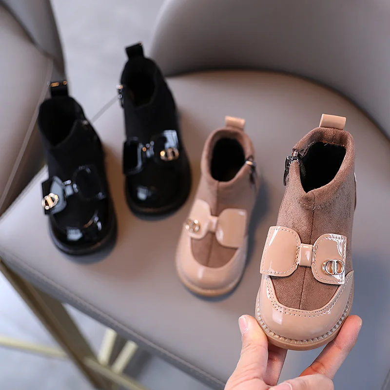 High-Top Boots Microfiber Surface Lining Fashion Kids Girl Boots