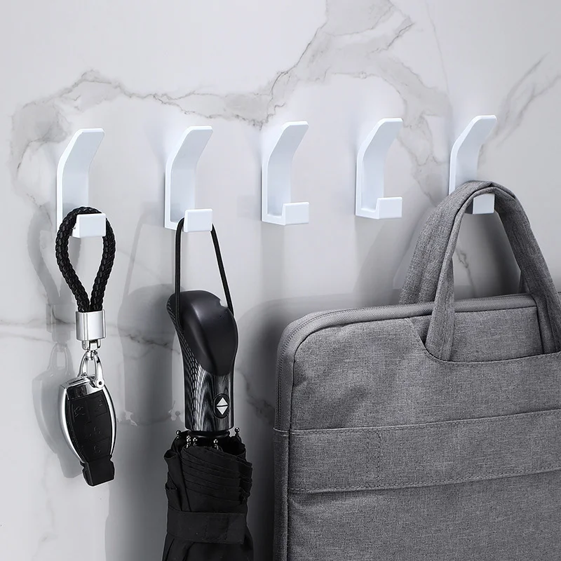 WW343 Wall Mount Kitchen Modern Aluminum Hook Self Adhesive Hook Towel Metal Door Hanger Towel Hook