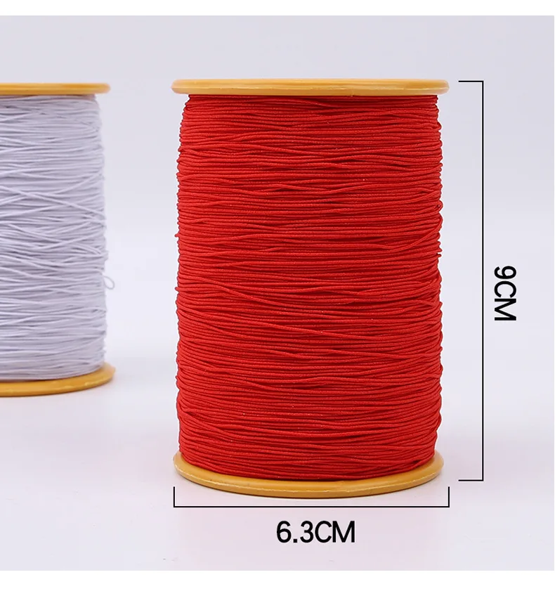 2mm x 100meters roll high elasticity polyester latex cord custom elastic rubber cord strong stretch round rope string