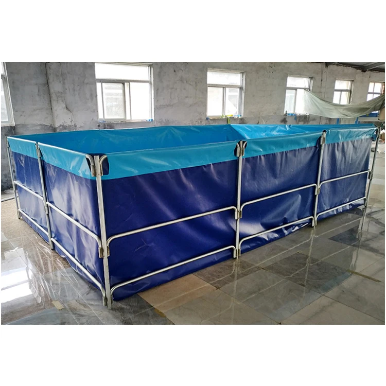 High quality flexible PVC and HDPE lining greenhouse galvanized frame  fish farm fish pond for sale