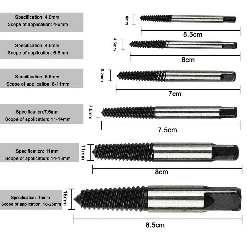 PEXMIENTAS Speed Out Removal Hand Tools Easy Out Drill Bits High Quality Screw Extractor Screw Extractor Set