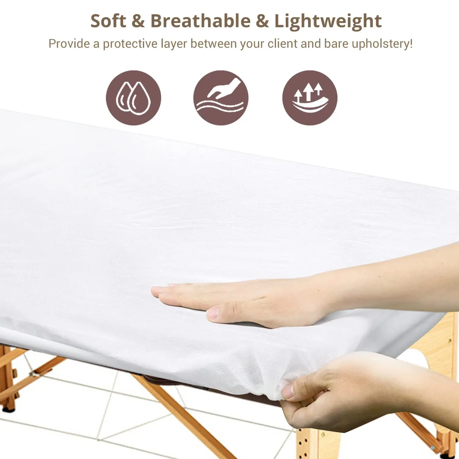 Disposable Fitted Massage Table Sheets Spa Disposable Bed Cover, Breathable Non Woven Fabric Massage Table Protective Cover