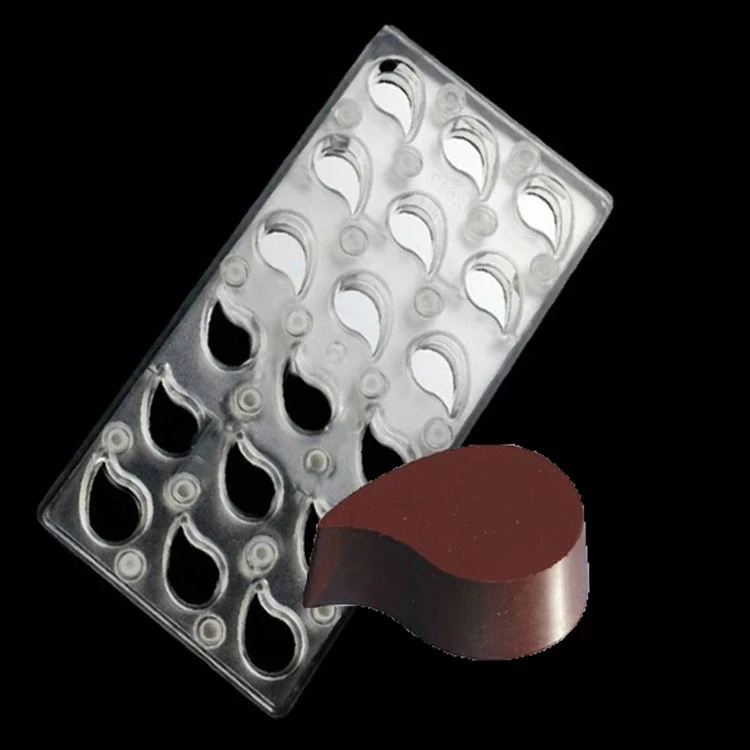 Custom Chocolate Mold Polycarbonate Crescent Shape Magnetic Stainless Steel Transfer Plate Chocolate Mold