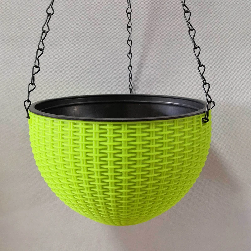 Plastic Woven Hanging Orchid Pot Hanging Basket Hanging Wall-Mounted Green Radish Succulent Flower Balcony Thickened Resin