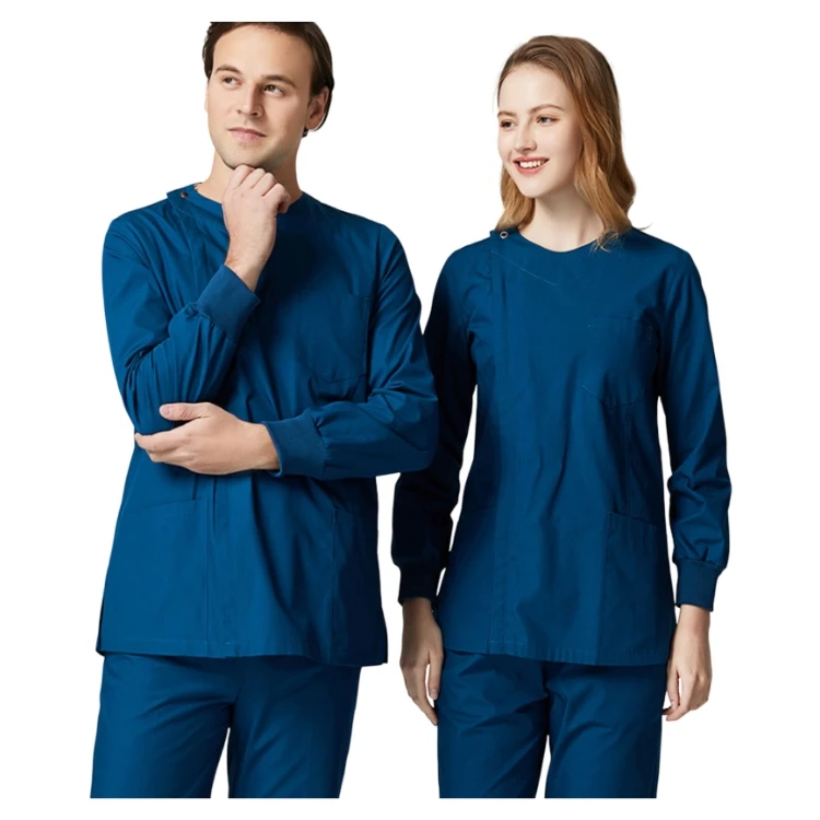 healthcare anti wrinkle long sleeve graphite medical plus size stainless zipper jacket aesthetic nursing scrubs uniforms sets