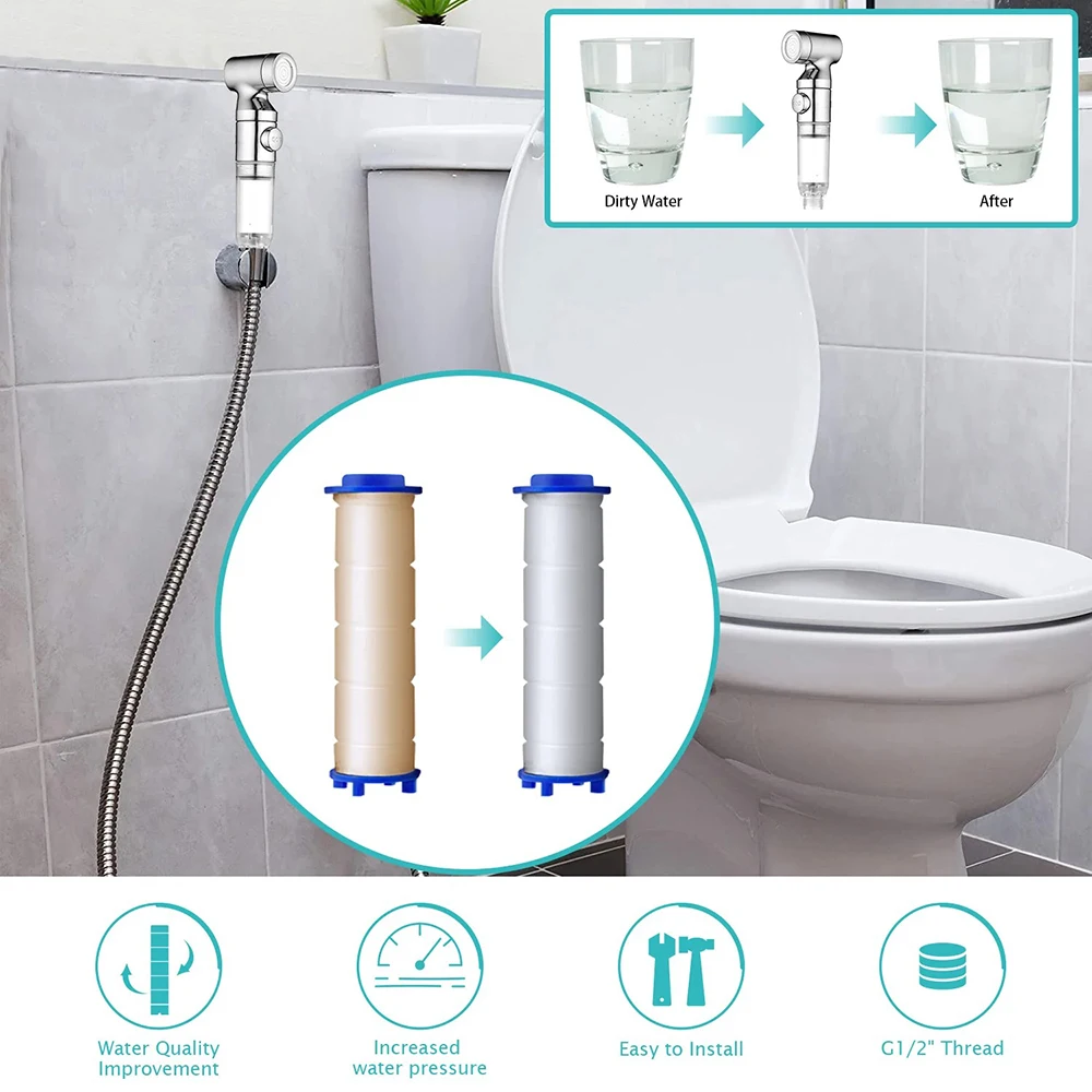 ZHUOAO wc muslim chrome plastic handheld bidet sink hose sprayer shattaf abs with PP Filter bracket for toilet 2023