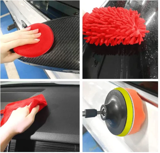 23 Pcs Auto Car Detailing Kit with Drill Brush Set Scrub Pads Sponge and Power Scrubber Brush