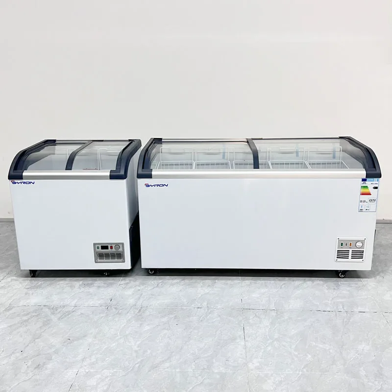 High Quality Durable Using Various Supermarket Shop Commercial Sliding Glass Door Ice Cream Refrigerator Display Freezer