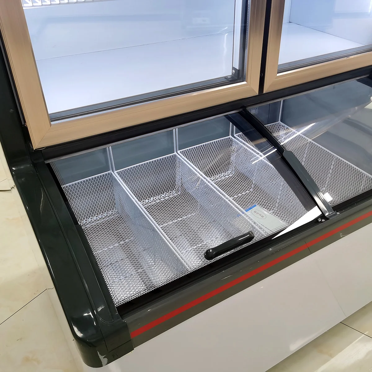 Freezer Glass Showcase convenience store two temperature cabinet Supermarket Food Beverage frozen Food Meat Freezer