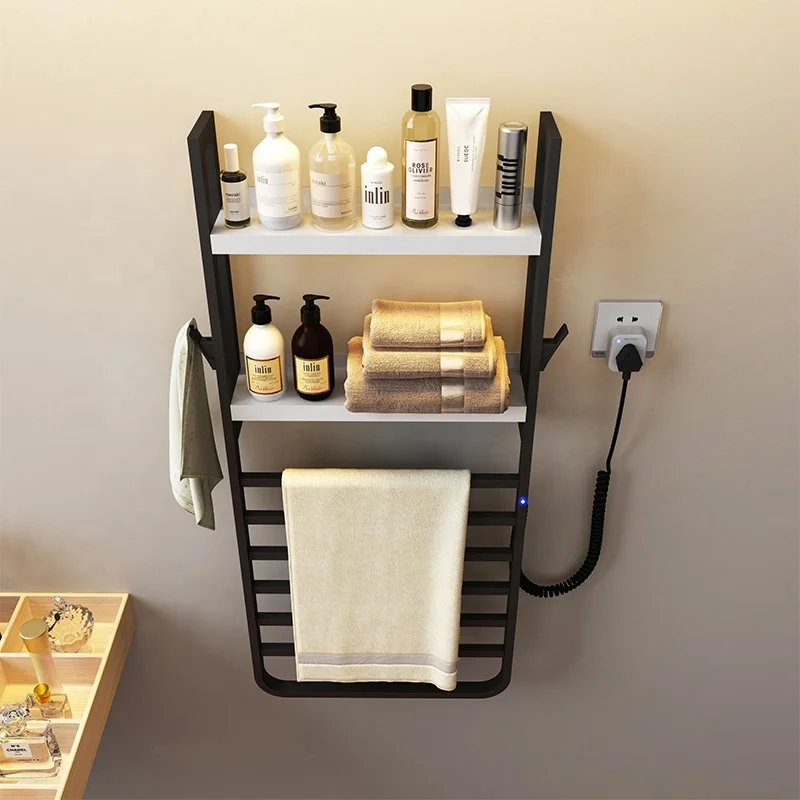Wholesale Towel Warmer Wall Mount Electric Plug-in/Hardwired Heated Towel Dryer Rack Black Finish