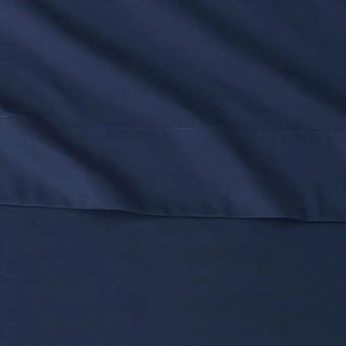 Super Soft Easy Care Microfiber Bed Sheet Set with 14-inch Deep Pockets - Navy Blue Stain resistance