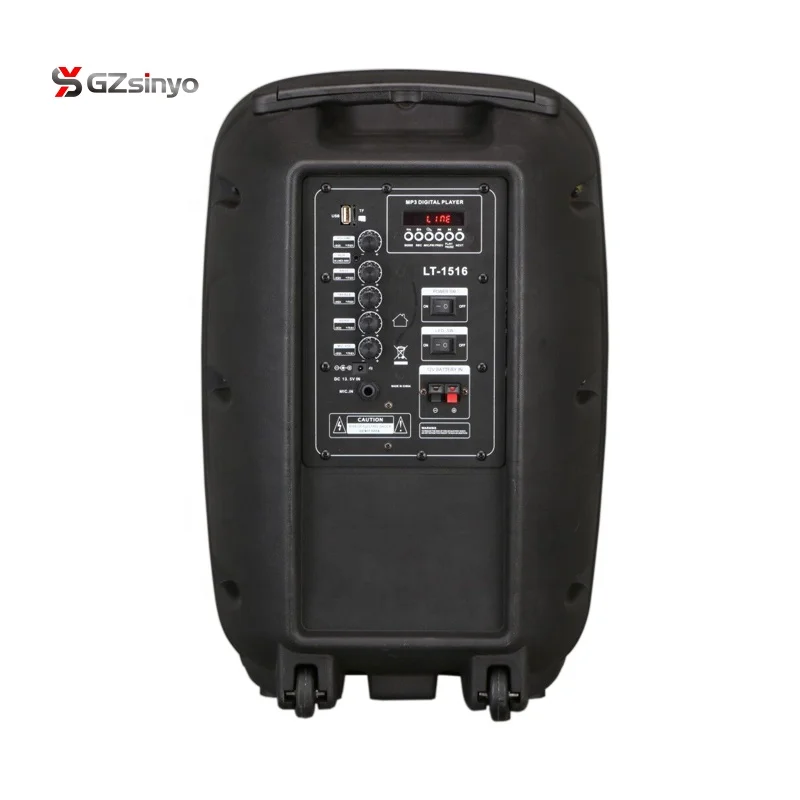 ready goods 15 inch portable BT trolley rechargeable speaker with mic