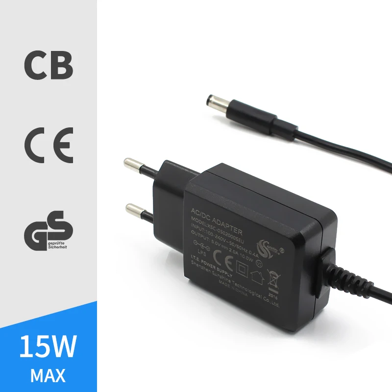 Small 18W EU Europe plug 5V 3A 9V 2A 12V 1A power adapter with CE GS certification