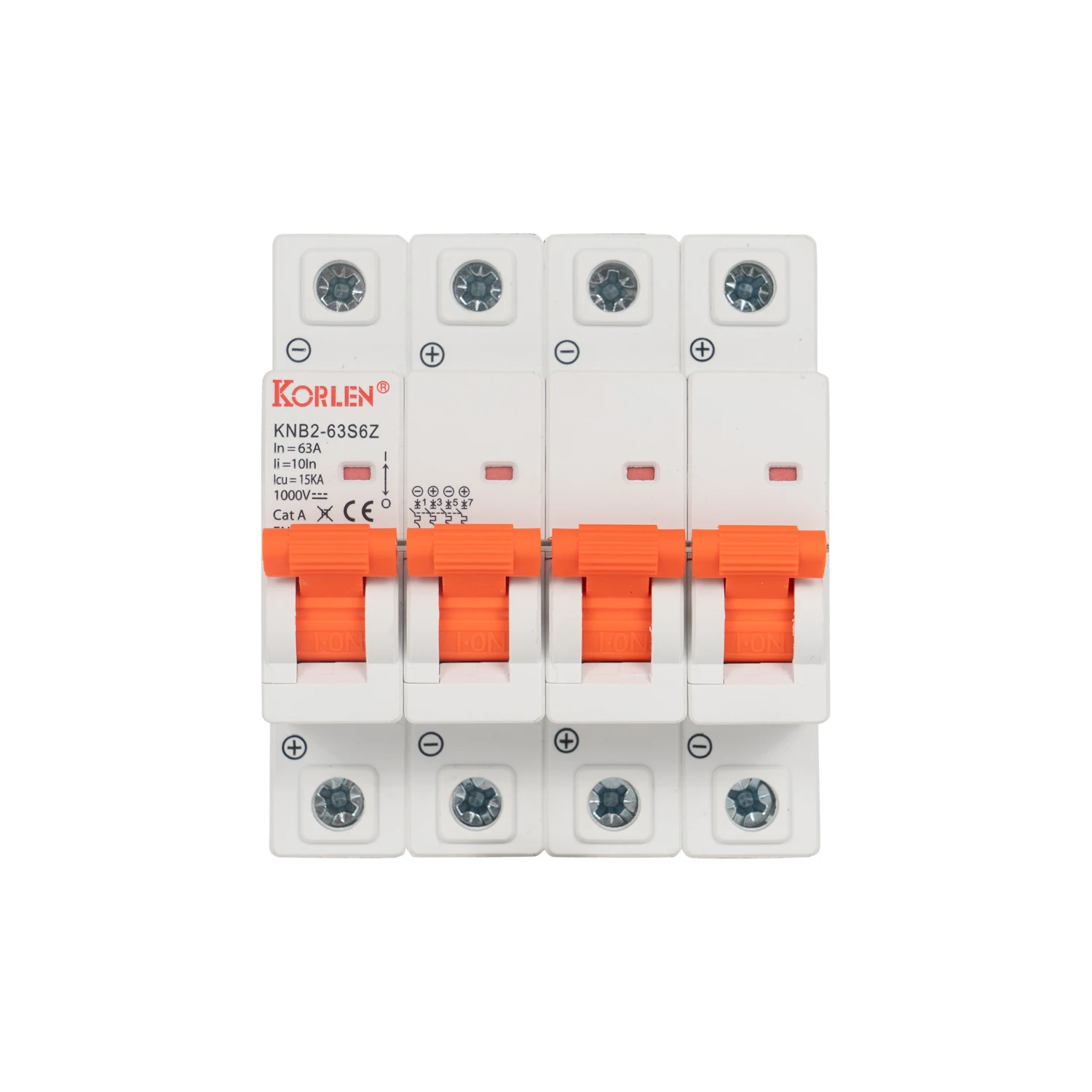 Korlen  Miniature Circuit Breaker MCB 4P Optional Poles for Photovoltaic Equipment with Multi Certificates IP20 1000V DC MCB
