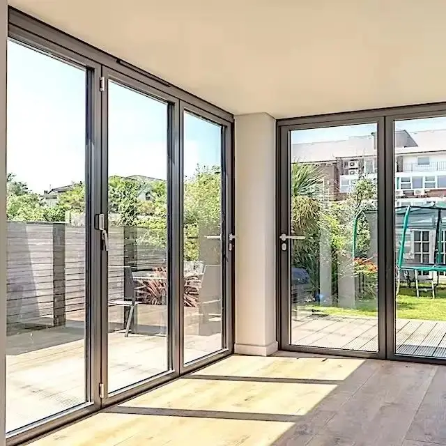 Factory Customized Waterproof Aluminum Glass Bifold Patio Sliding Bi Folding Doors