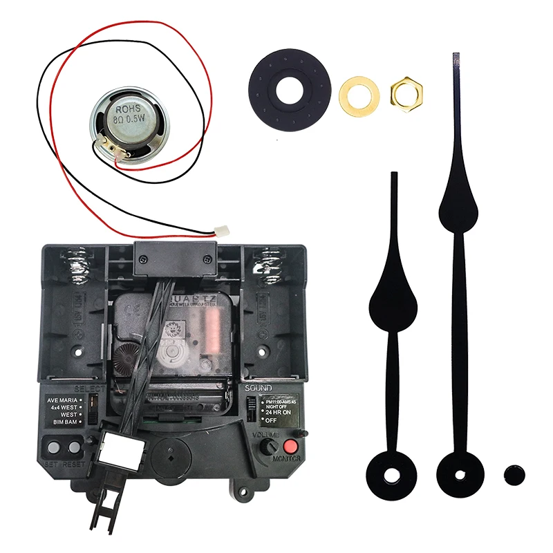 12888 Youngtown Clock Mechanism With 4x4 Westminster Music Chime Box With Clock Hands and Pendulum Swing Holder  DIY Clock Kits