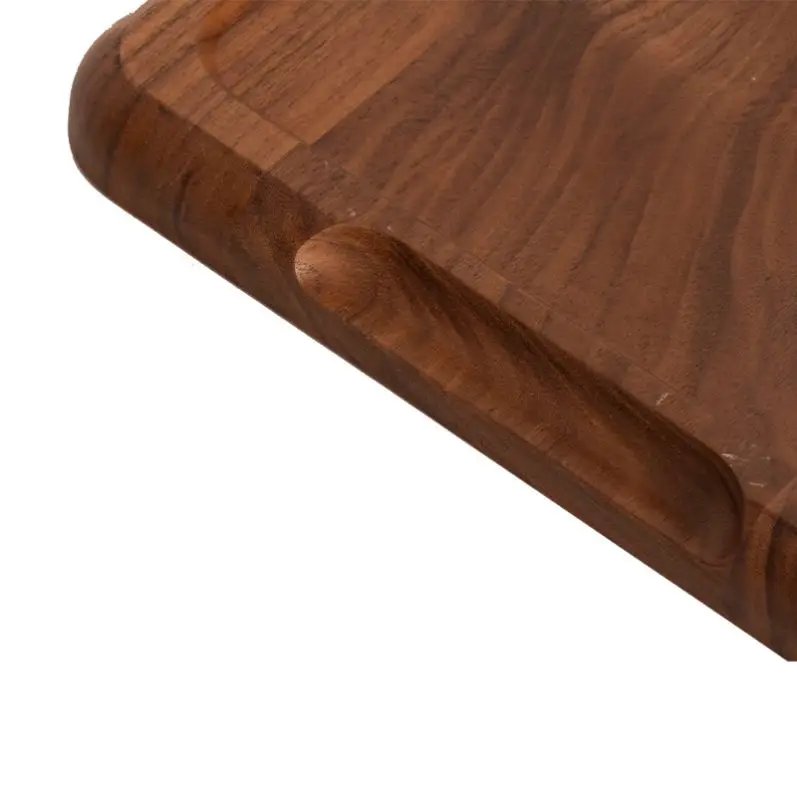 Wholesale Custom Luxury Rectangle Coffee Food Serving Wood Tray Walnut with Handle