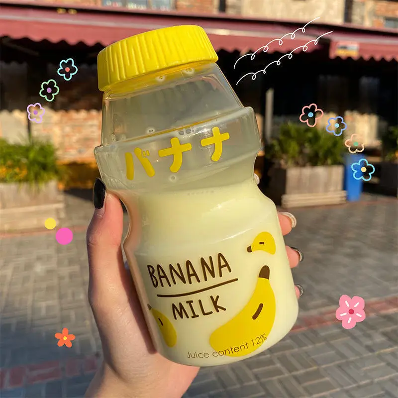 Hot Sale 480ml Cute Kawaii Fruit Plastic Water Cup BPA Free Portable Leak Proof Travel Drinking Bottle for Kids Girls