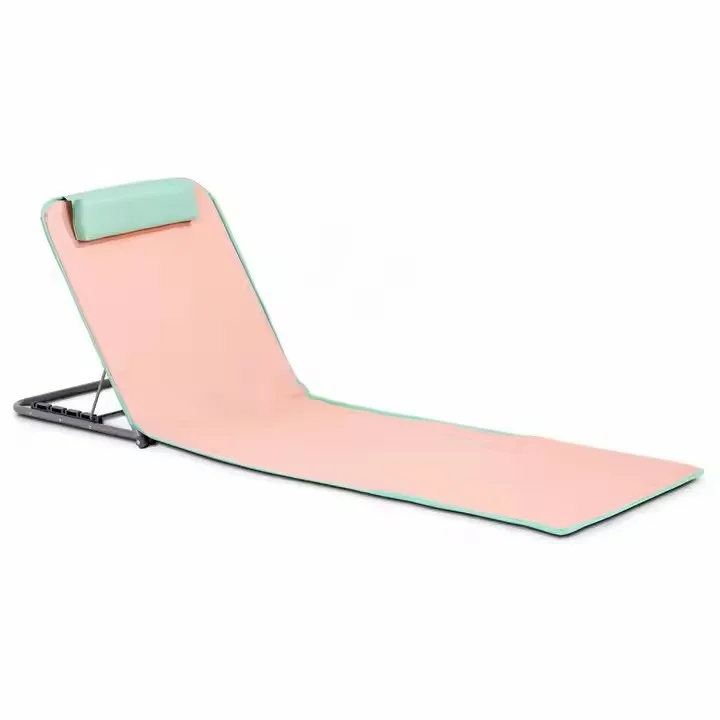 Factory supplies outside rattan beach bed sun lounger with cushion beach blanket extra long waterproof beach mat