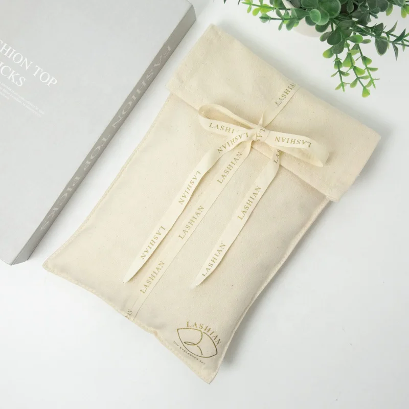 Custom logo printing Cotton envelope drawstring bag Natural Luxury Promotional product Envelope Dust Bag