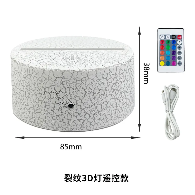 Jartown RGB Светодиодная лампа база для 3D светодиодных ночников акриловая черная с USB-кабелем и пультом дистанционного управления настольная