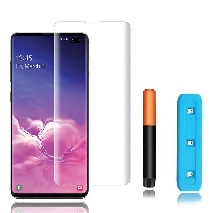 
Закаленное стекло с УФ-клеем для Huawei P30, закаленное стекло, защита экрана с УФ светодиодной подсветкой 